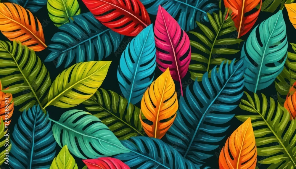 Abstract Spiral Arrangement of Tropical Leaves Abstract Spiral Arrangement of Tropical Leaves