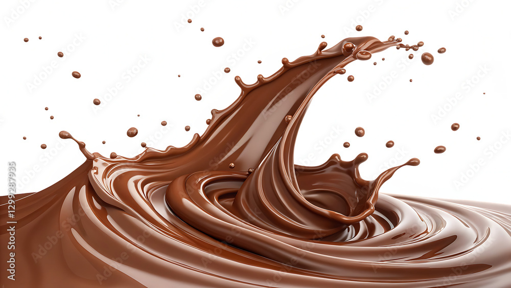 liquid sweet chocolate cream splash wave isolated background white liquid sweet chocolate cream splash wave isolated background white