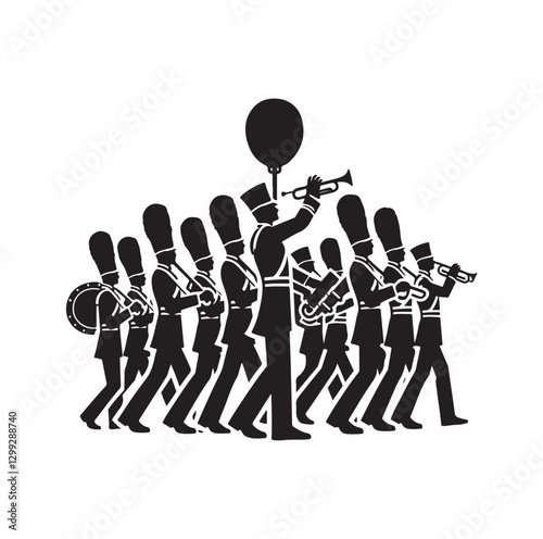 Marching Band silhouette vector illustration
