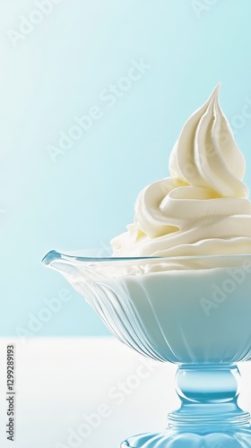 Scrumptious Whipped Cream Dessert in Elegant Glass Bowl