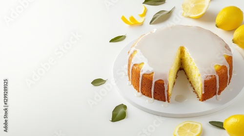 Scrumptious Lemon Cake with Drizzled Glaze - A Visual Delight