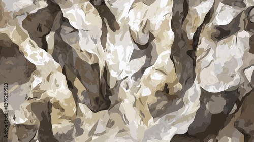 Abstract Beige and Brown Camouflage Pattern Design