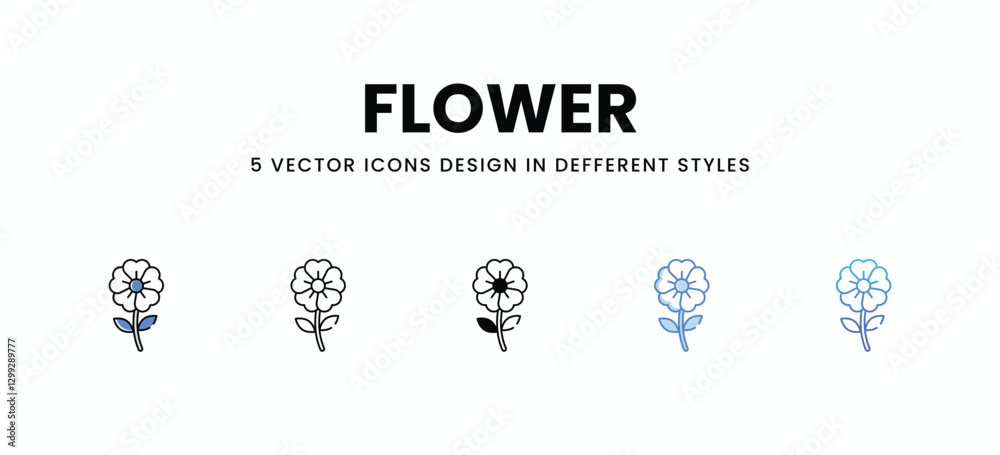 Flower vector icons set stock illustration Flower vector icons set stock illustration
