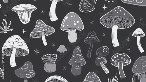 Enthralling Mushroom Pattern Design for Various Applications