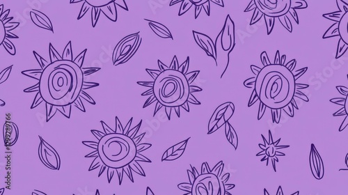 Whimsical Purple Floral Pattern Design