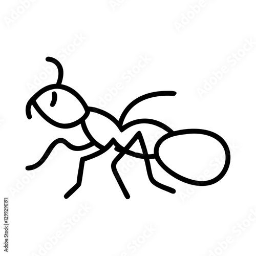 Ant insect outline icon in black and white