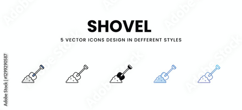 Shovel  vector icons set stock illustration