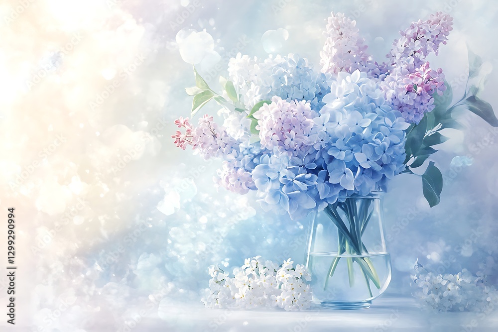 Obraz premium Delicate Pastel Flowers in Vase