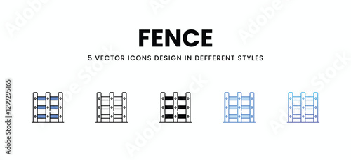 Fence  vector icons set stock illustration
