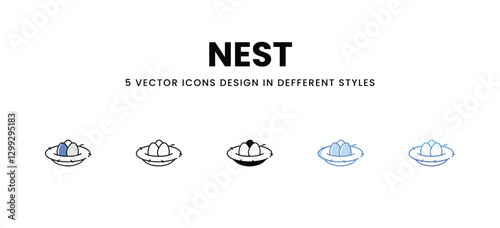 Nest  vector icons set stock illustration