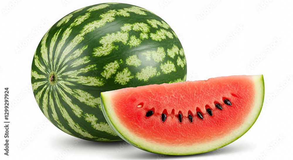 Watermelon Whole and Slice Fresh Produce High Quality Studio Shot Watermelon Whole and Slice Fresh Produce High Quality Studio Shot