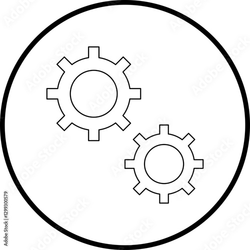 Gears icon single vector illustration