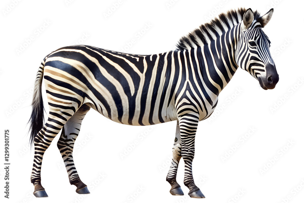 Fototapeta premium zebra on white background