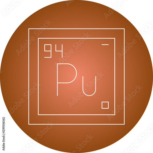 Plutonium icon single vector illustration