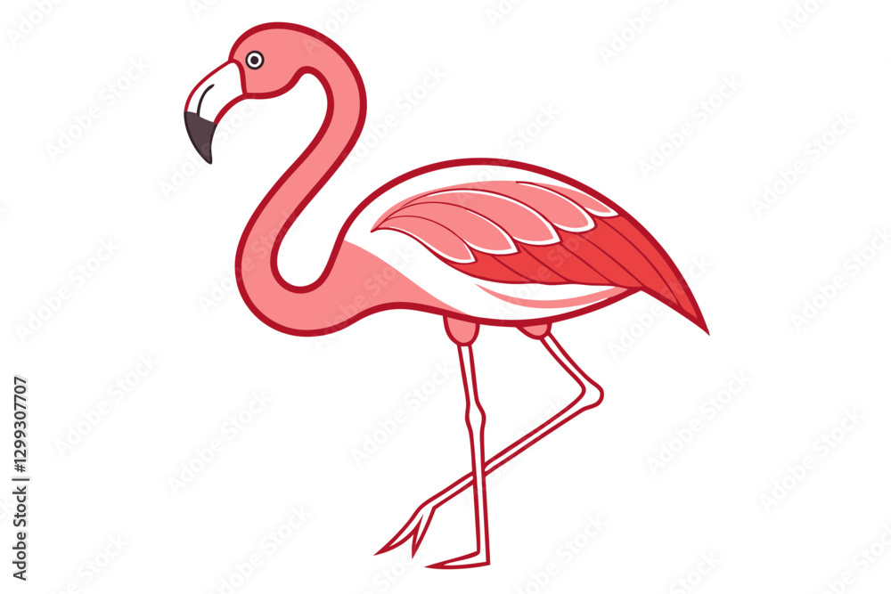 Obraz premium American Flamingo Vector Art Illustration