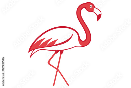 American Flamingo Vector Art Illustration