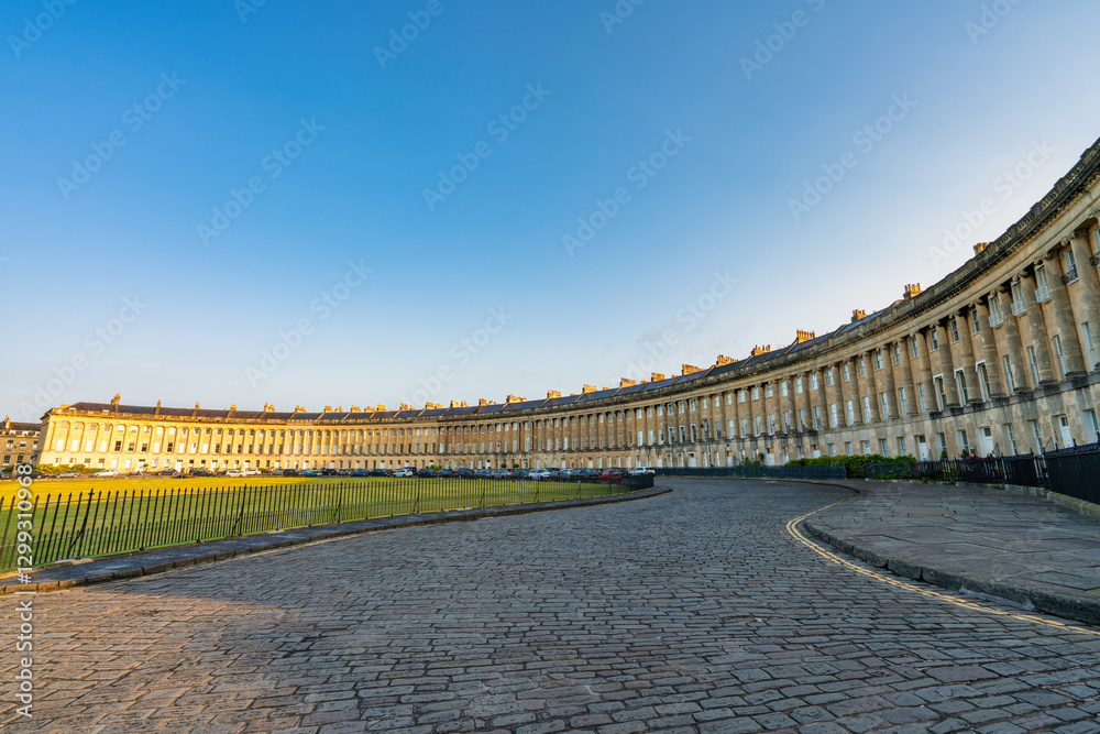 Old crescent architecture in Bath, Somerset. England