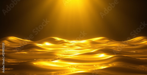 Golden Liquid Waves Abstract Background