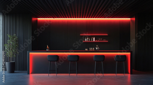 Chic bar interior design modern lounge photography stylish environment wide angle contemporary concept