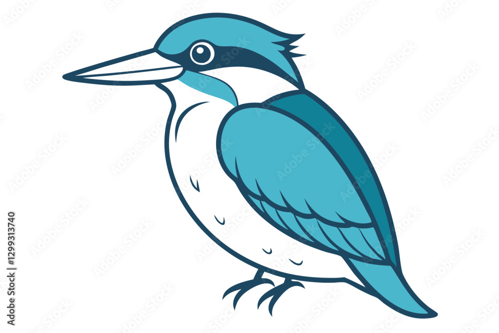 Fototapeta premium Belted Kingfisher Vector Art. A Stunning Wildlife Illustration
