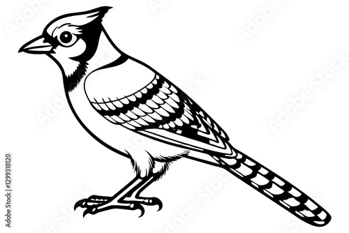 Blue Jay Silhouette Vector Illustration for Creative Projects photo