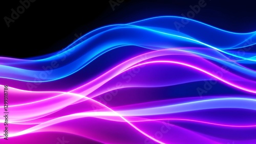 Glowing Neon Abstract Waves Background for Futuristic Tech Branding