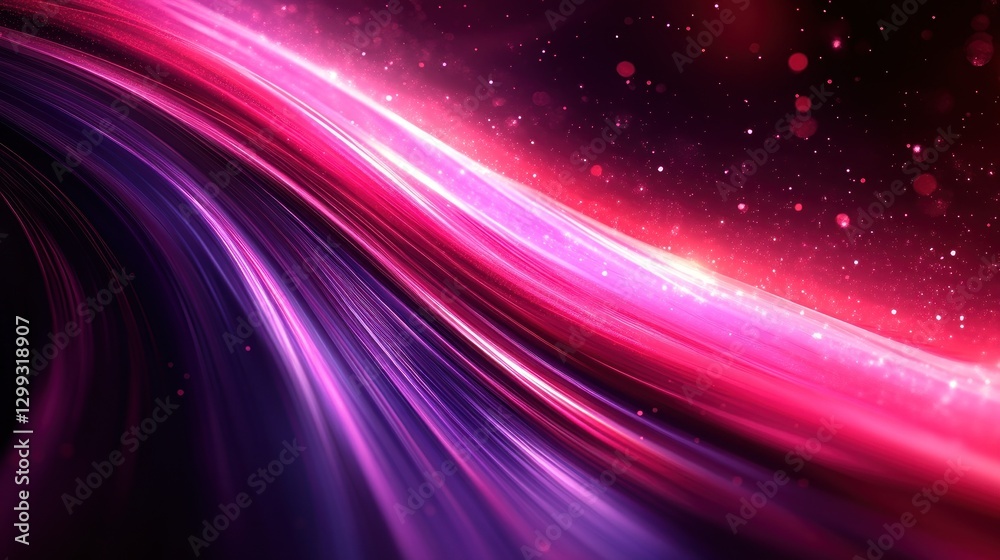 Obraz premium Abstract vibrant flowing lines, pink & purple, cosmic background