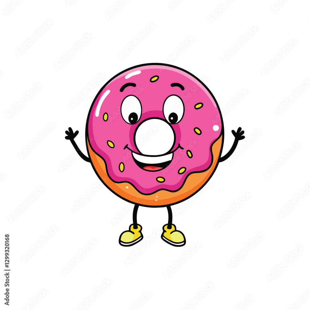 Fototapeta premium a cheerful donut mascot logo