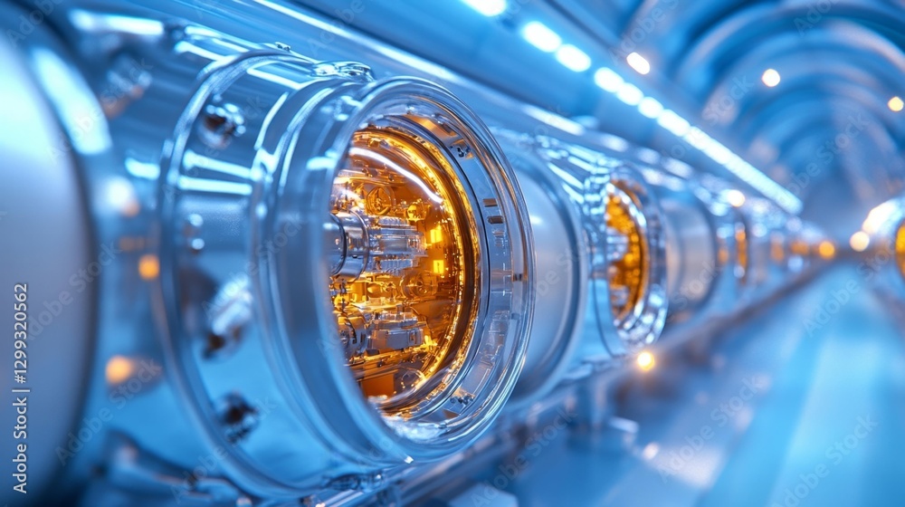 Detailed View of Futuristic Engineering Components in a High-Tech Industrial Facility. Generative AI Detailed View of Futuristic Engineering Components in a High-Tech Industrial Facility. Generative AI