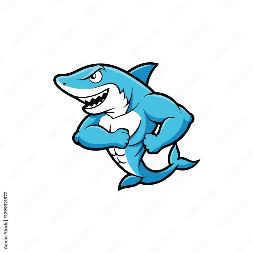 Fototapeta premium shark cartoon isolated