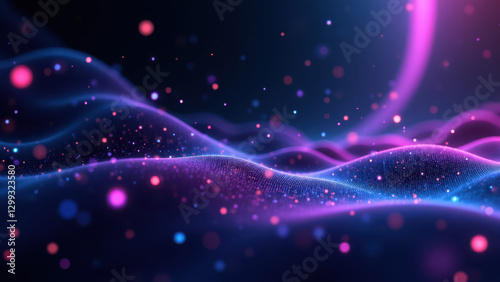 Coding universe with vibrant lights.