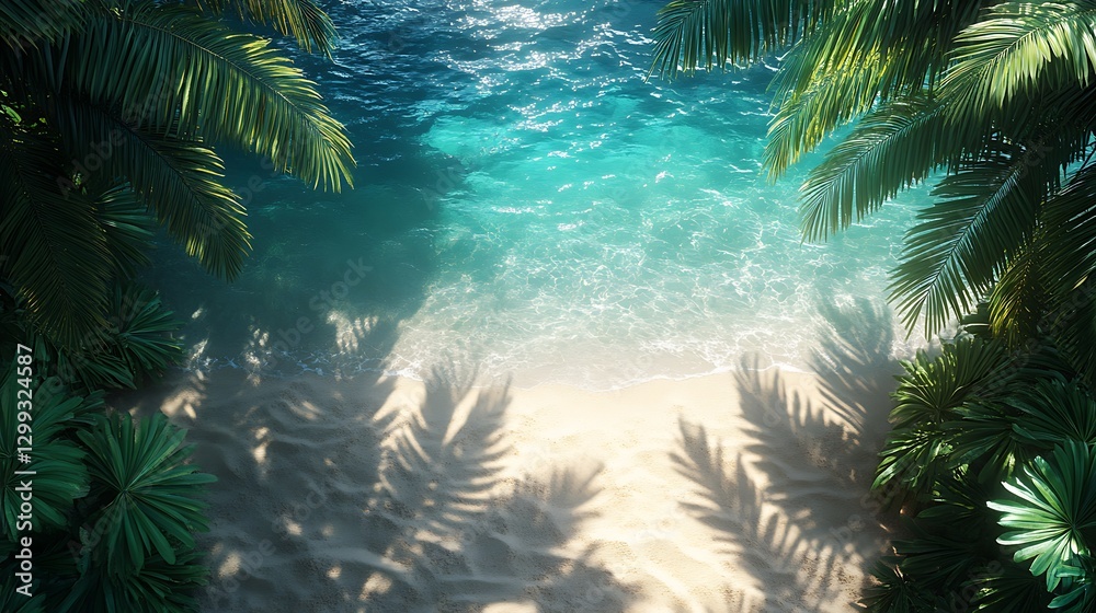 Obraz premium Beachside palm tree tropical escape high resolution hd image