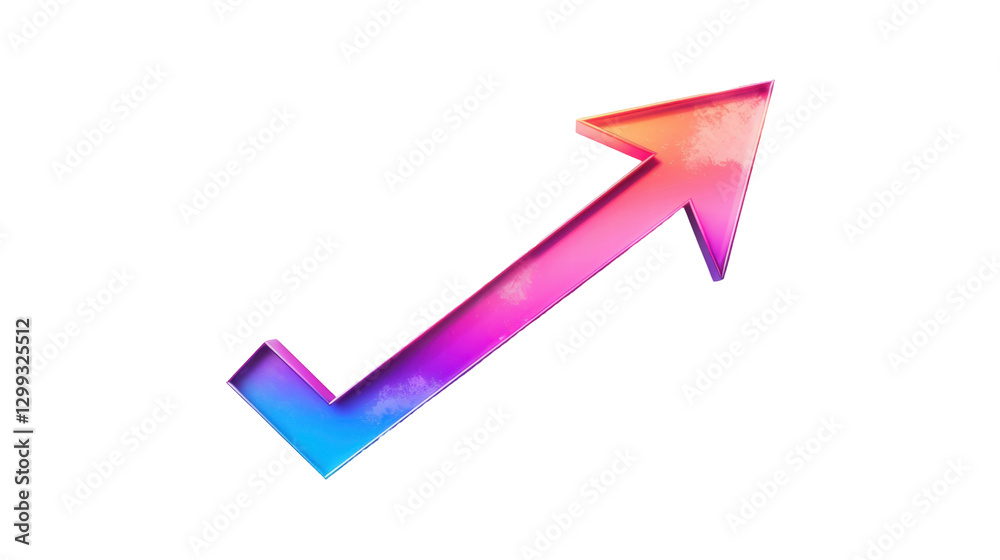 Colorful Upward Arrow Graphic Icon Symbol Representing Progress and Growth in Navigation on Transparent Background Colorful Upward Arrow Graphic Icon Symbol Representing Progress and Growth in Navigation on Transparent Background