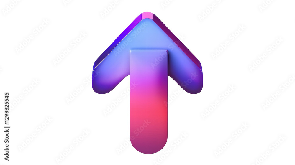 Colorful Upward Arrow Icon in Gradient with Transparent Background for Digital Navigation Colorful Upward Arrow Icon in Gradient with Transparent Background for Digital Navigation