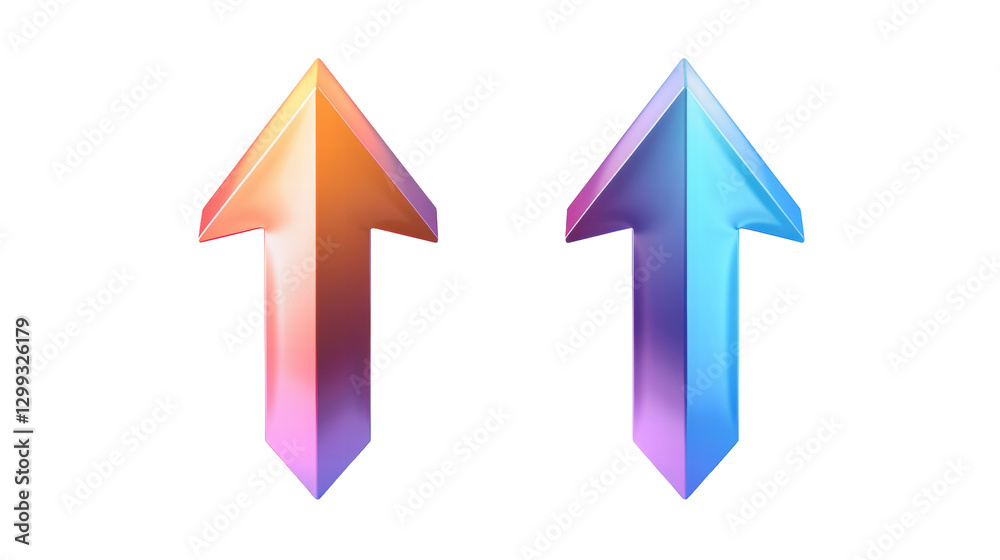 Dynamic Upward Arrows in Colorful Gradient on Transparent Background Emphasizing Growth and Progress Dynamic Upward Arrows in Colorful Gradient on Transparent Background Emphasizing Growth and Progress