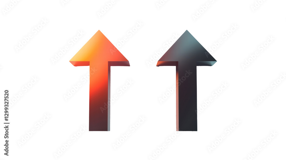 Geometric Directional Arrows Symbolizing Growth and Progress with Gradient Colors on Transparent Background Geometric Directional Arrows Symbolizing Growth and Progress with Gradient Colors on Transparent Background