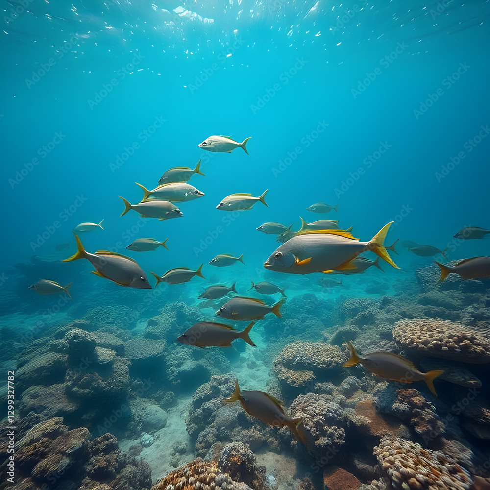 Fototapeta premium coral reef with fish