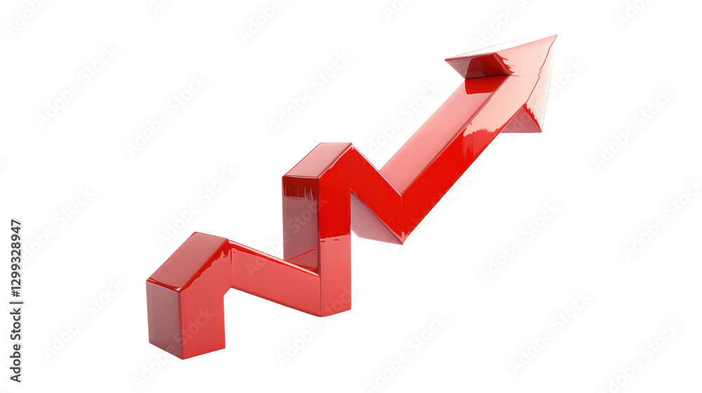 Red Arrow Illustrating Upward Growth and Success in Business Finance with Transparent Background Red Arrow Illustrating Upward Growth and Success in Business Finance with Transparent Background