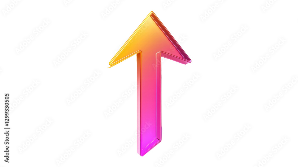 Vibrant Upward Arrow Symbol with Gradient Colors on a Transparent Background Vibrant Upward Arrow Symbol with Gradient Colors on a Transparent Background