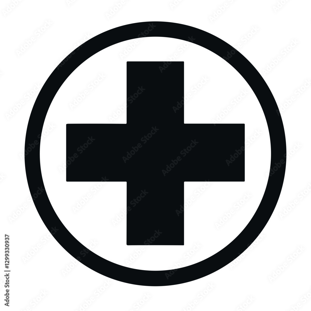 Obraz premium Medical Cross Icon – Healthcare and First Aid Symbol