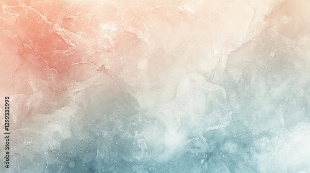 Fototapeta premium Abstract ice texture with pastel blue and peach gradient