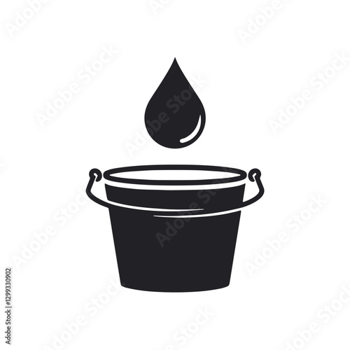 Water Bucket Icon – Fire Prevention and Safety Symbol