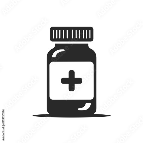 Medicine Bottle Icon – Pharmaceutical and Healthcare Symbol