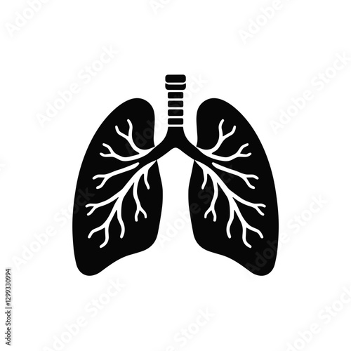 Human Lungs Icon – Respiratory Health Symbol