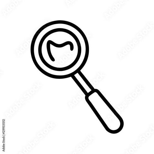 Dental mirror icon with tooth illustration
