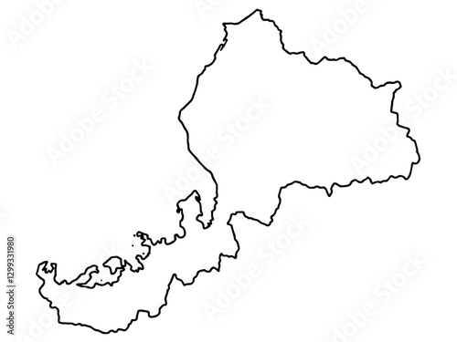 少しゆるい白い福井県地図 中部地方 日本