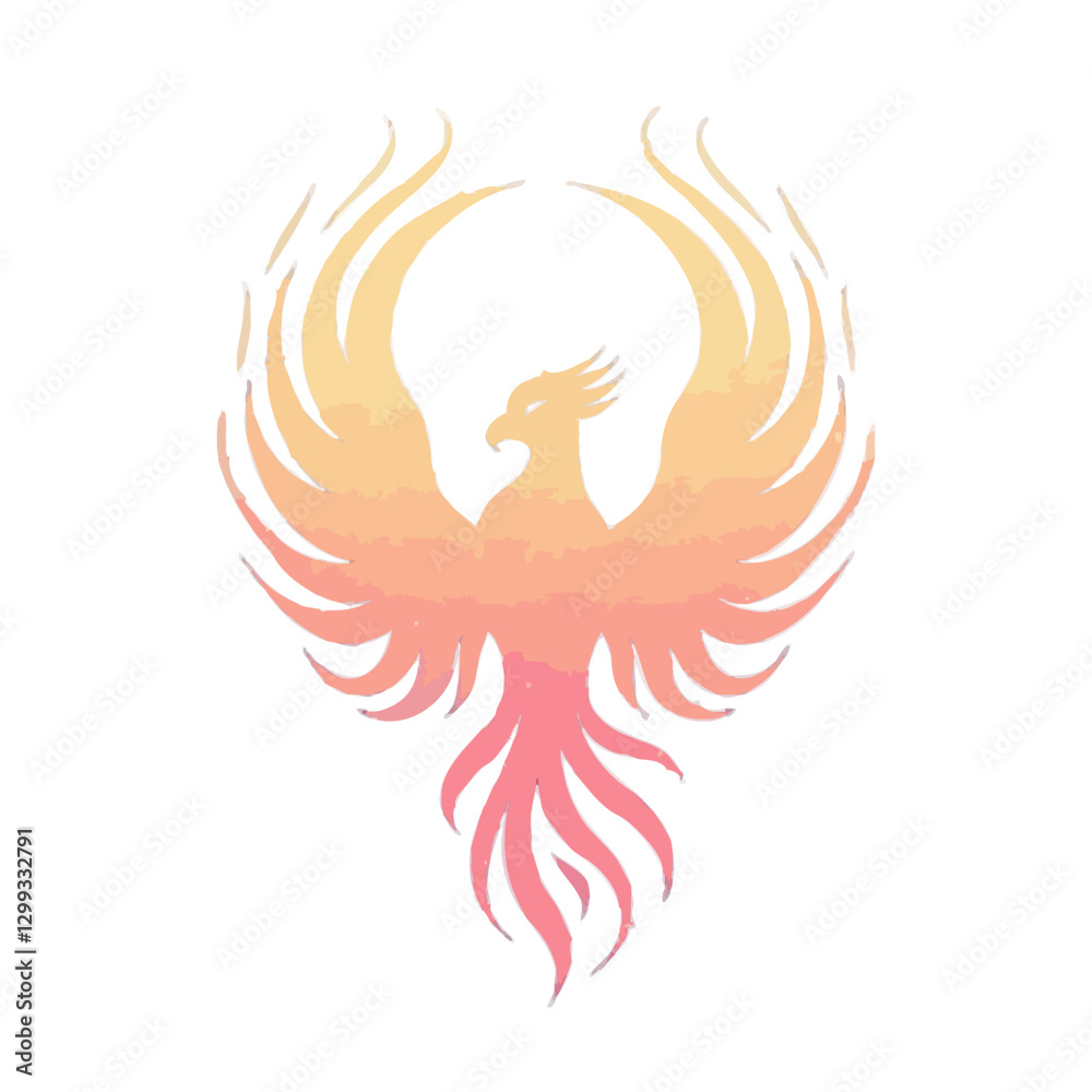 A beautiful fire phoenix bird rising logo icon A beautiful fire phoenix bird rising logo icon