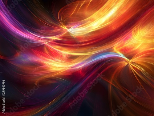 Wallpaper Mural Flowing futuristic streams of color and light Torontodigital.ca