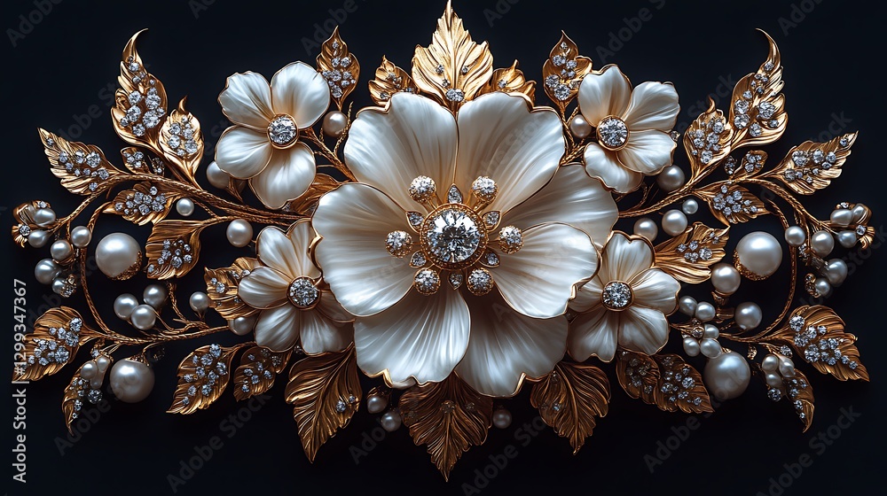 Fototapeta premium Black background with gold decor high resolution hd image