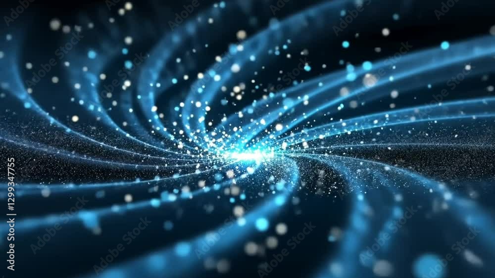 Light particles swirl in a dynamic blue and white pattern creating a captivating visual effect Light particles swirl in a dynamic blue and white pattern creating a captivating visual effect